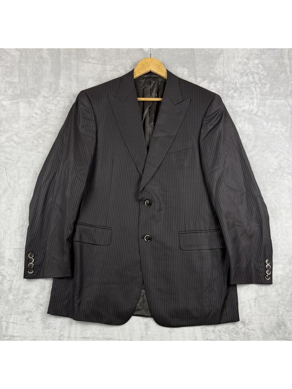 Canali Pure Wool Pinstripe Two Button Sport Coat Blazer 50R Italy Made Channers